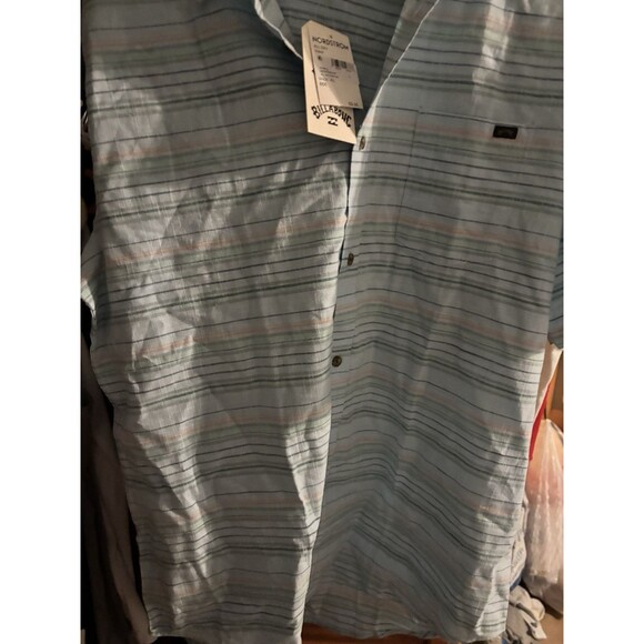 Billabong Mens All Day Jacquard Short Sleeve Button Up X-Large Easter - Picture 2 of 7